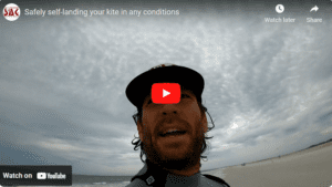 Safely self-landing your kiteboarding kite