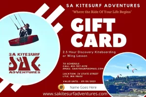 Kiteboarding Lesson Gift Certificate Gorge