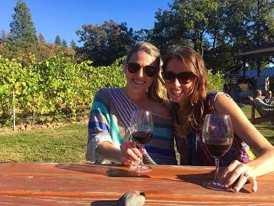 Erika and Libby wine tastings