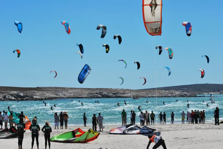 Kitesurfing at Langebaan, South Africa