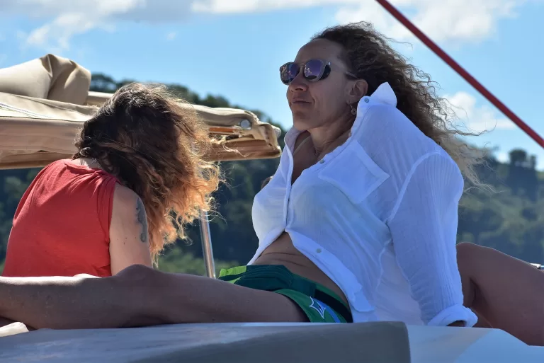 Darcy chilling on the boat