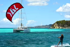 Tobago Cay Kiteboarding chaters with SAK