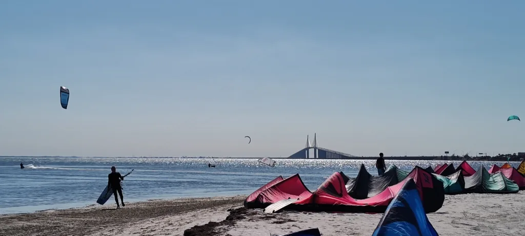 Kite boarding Lessons North Skyway beach Tampa Florida